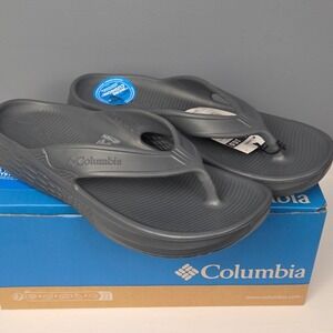 Columbia Sandals Women 10 Gray Ramble Slip On Flip Flops Cushion Beach New w/Box